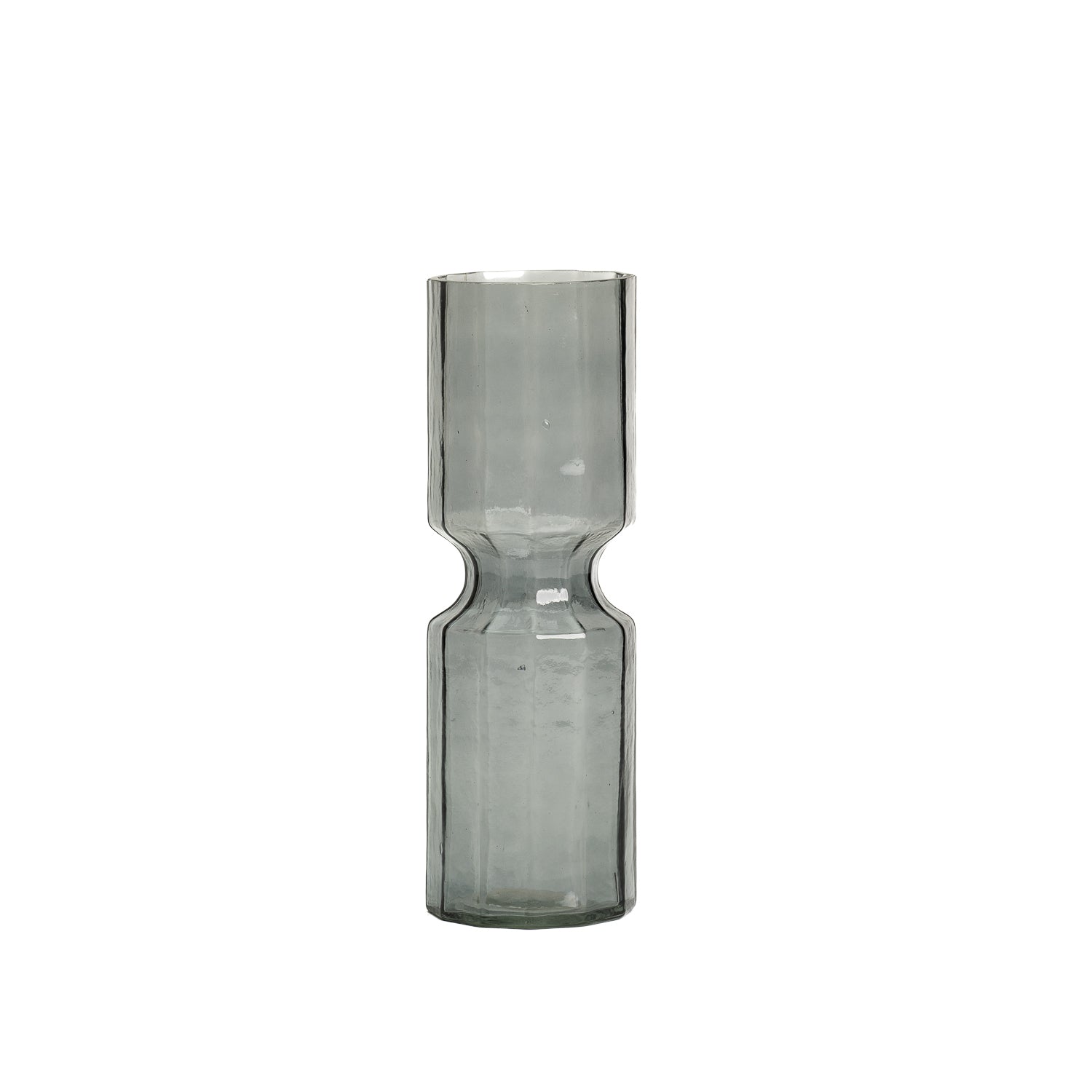 Elle fluted vase smoke L