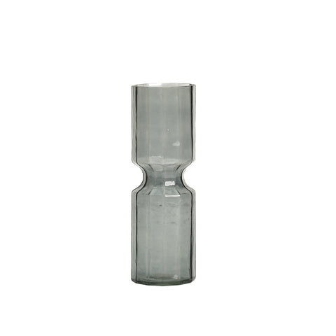 Elle fluted vase smoke L