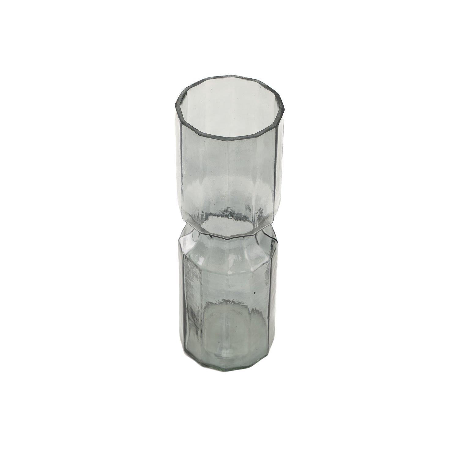 Elle fluted vase smoke L