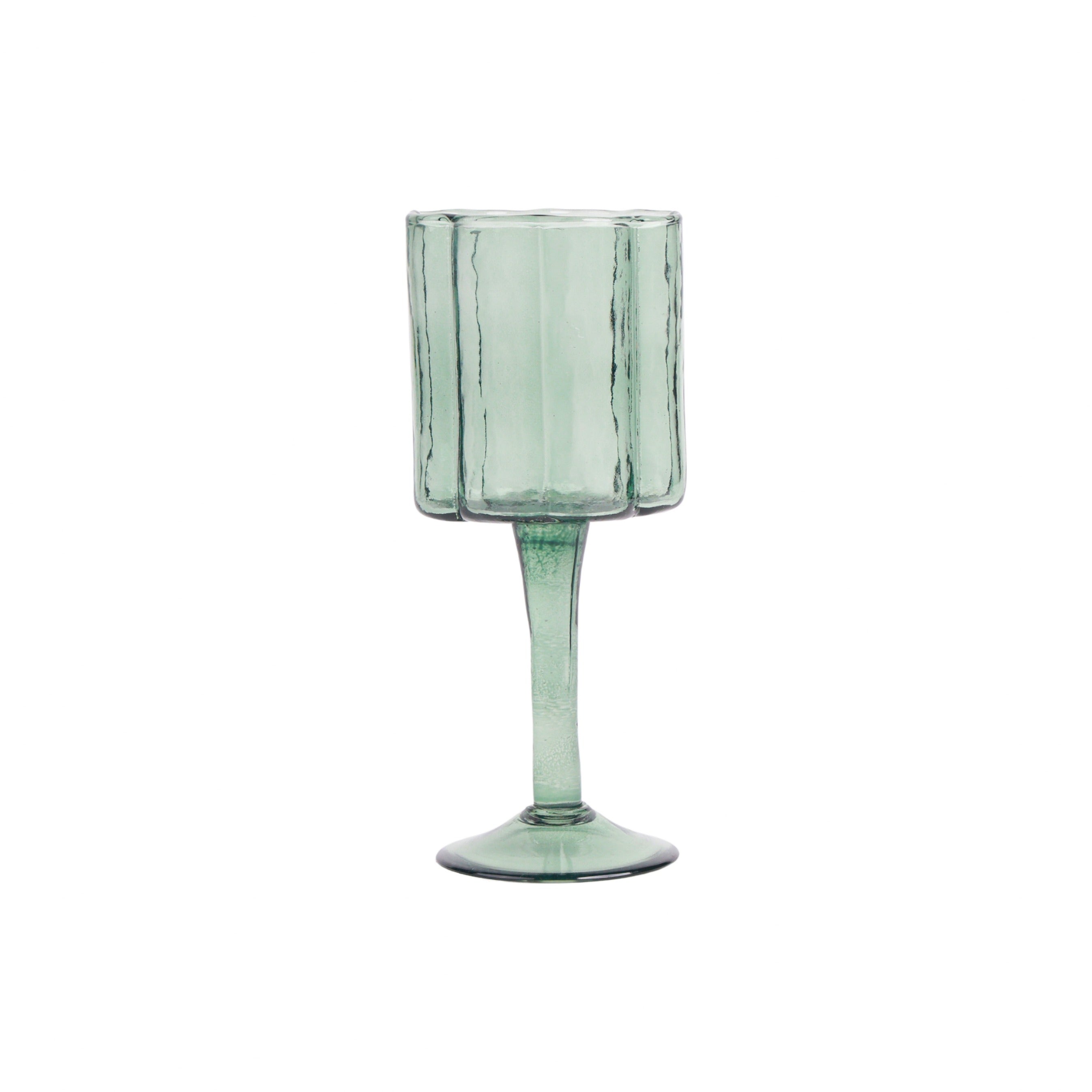 Daisy Wine Glass Green L