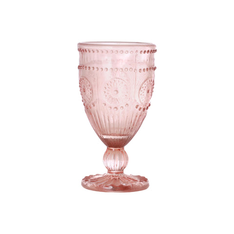 Evara Vintage Wine Glass Pink