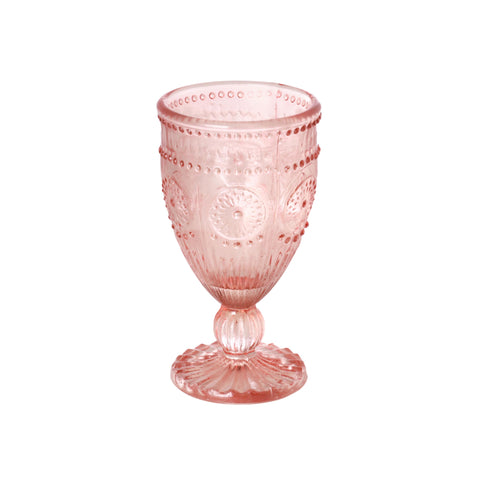 Evara Vintage Wine Glass Pink