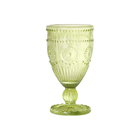 Evara Vintage Wine Glass Green