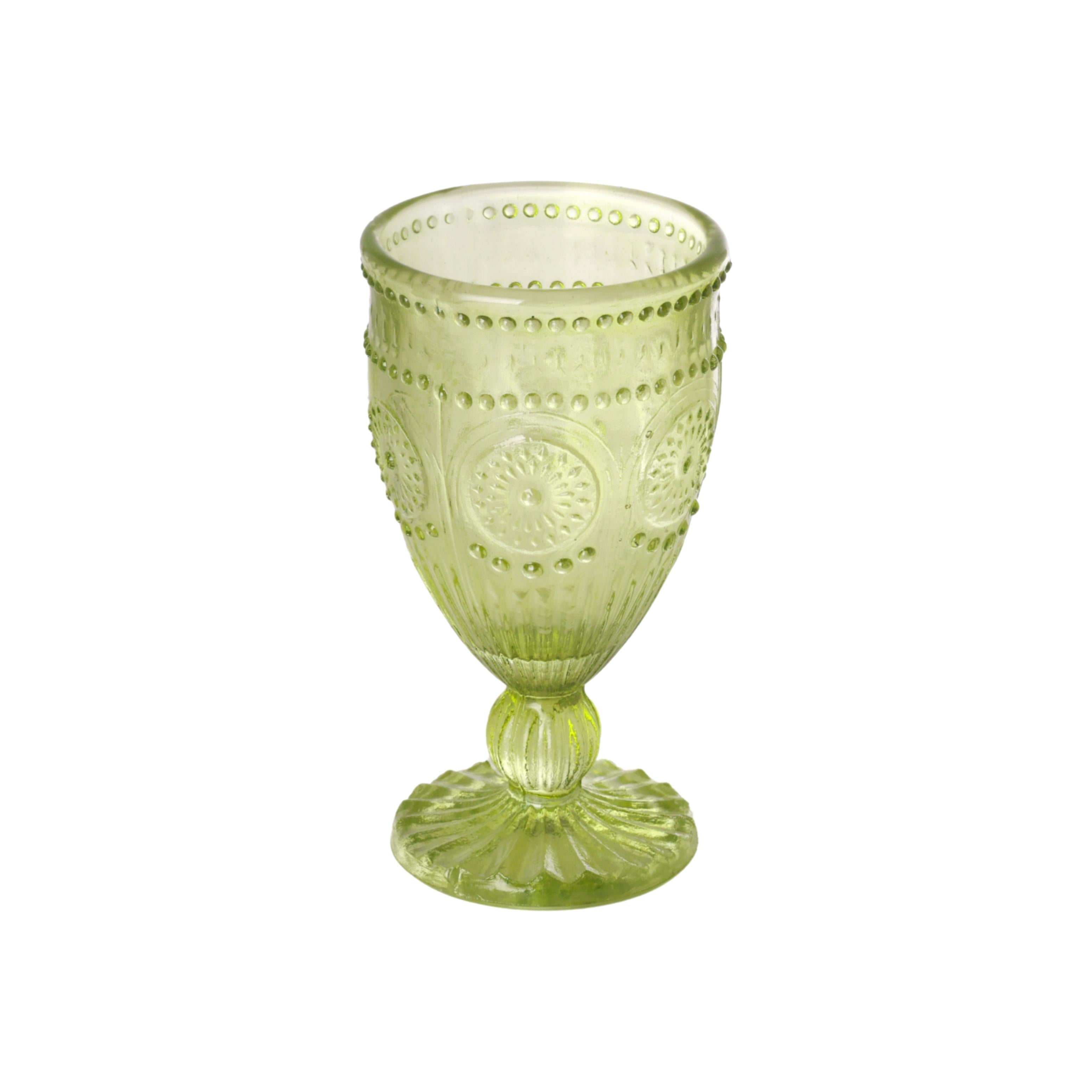Evara Vintage Wine Glass Green