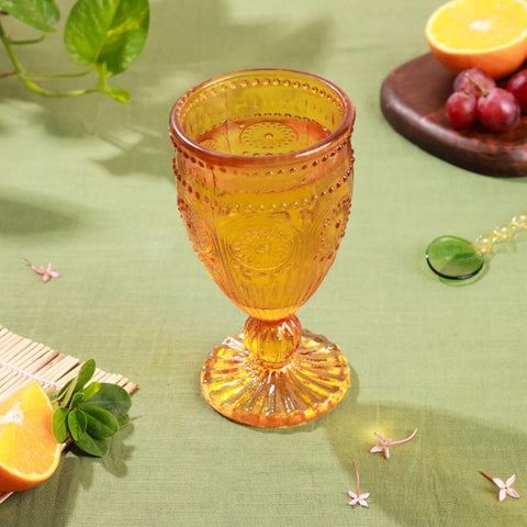 Evara Vintage Wine Glass Yellow