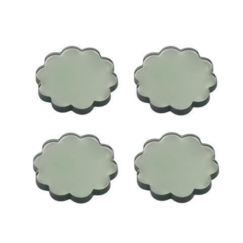 Daisy Coaster Green S/4