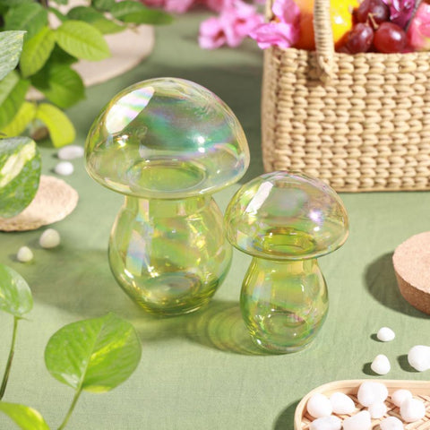Alora Mushroom Candleholder/Jar Green L
