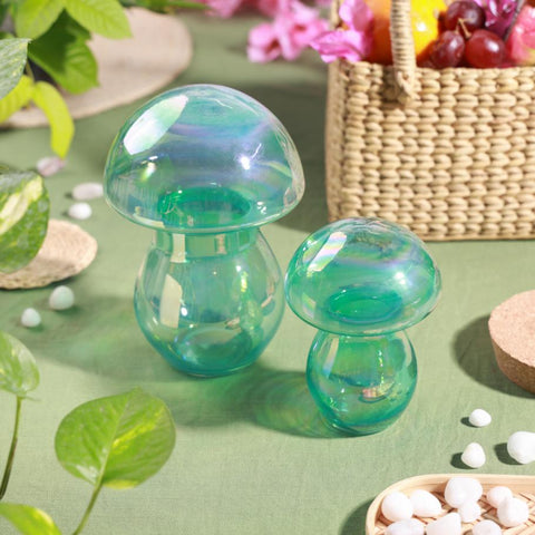 Alora Mushroom Candleholder/Jar Blue S