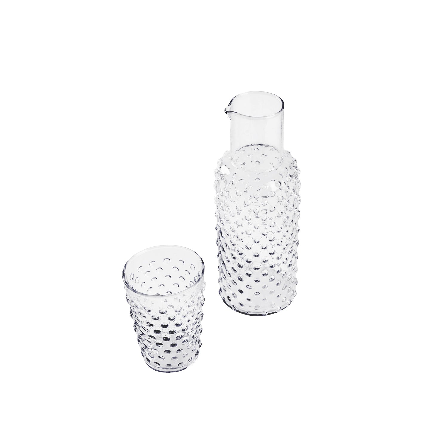 Aria Ribbed Carafe and glass set Clear