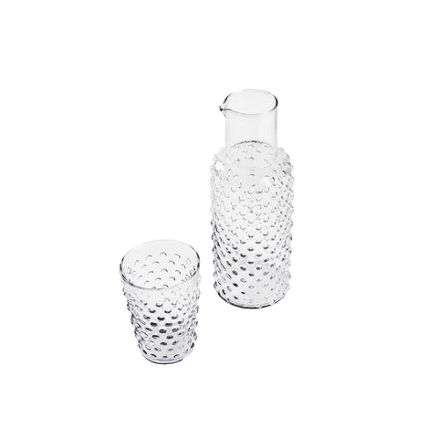 Aria Ribbed Carafe and glass set Clear