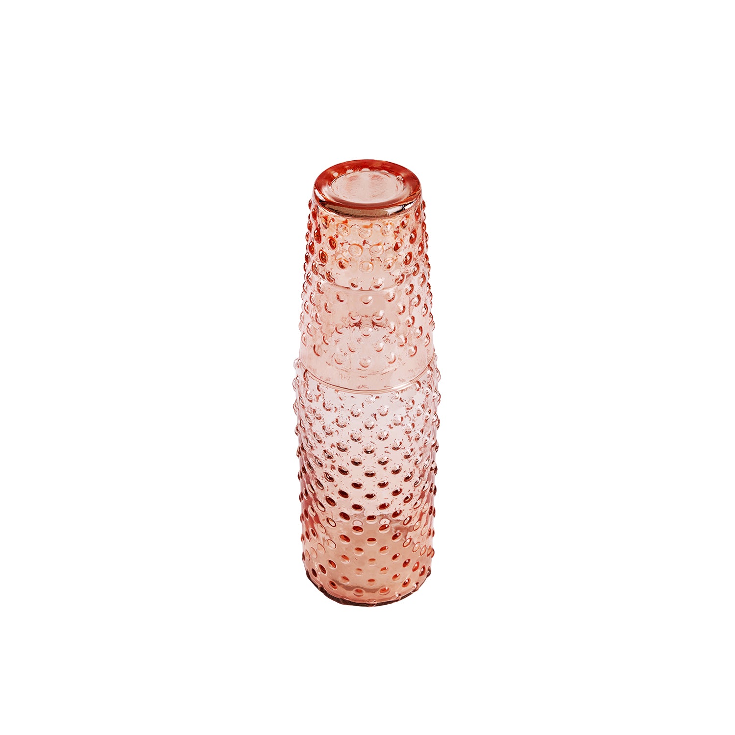 Aria Ribbed Carafe and glass set Peach