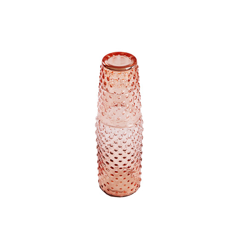 Aria Ribbed Carafe and glass set Peach