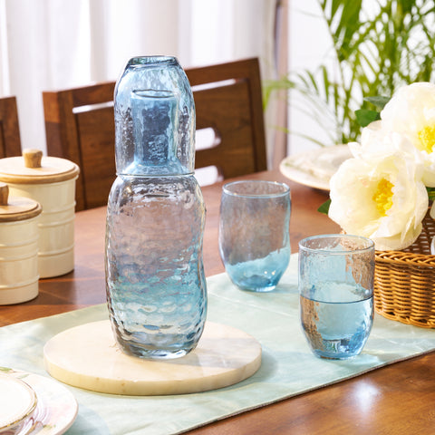 Aria Carafe and glass set Aqua
