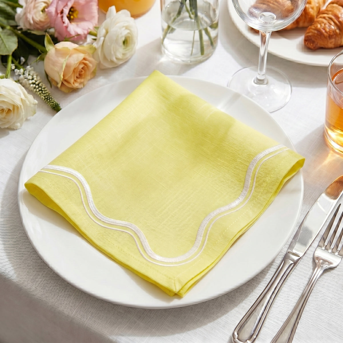 Leena Scallop Napkin Yellow