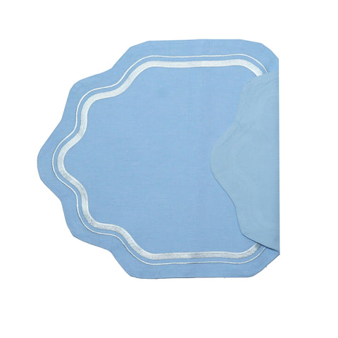 Leena Scallop Table Mat Blue