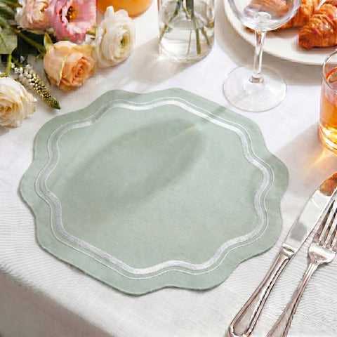 Leena Scallop Table Mat Green