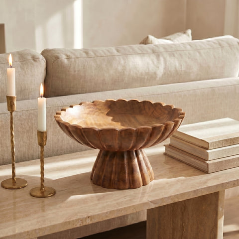 Nida Scalloped Pedestal Bowl
