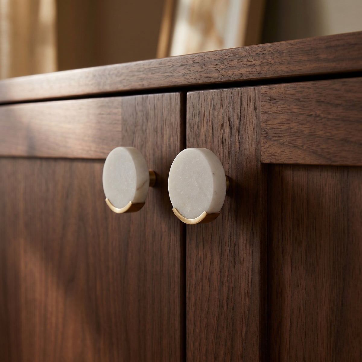 Asha Round Marble Doorknob